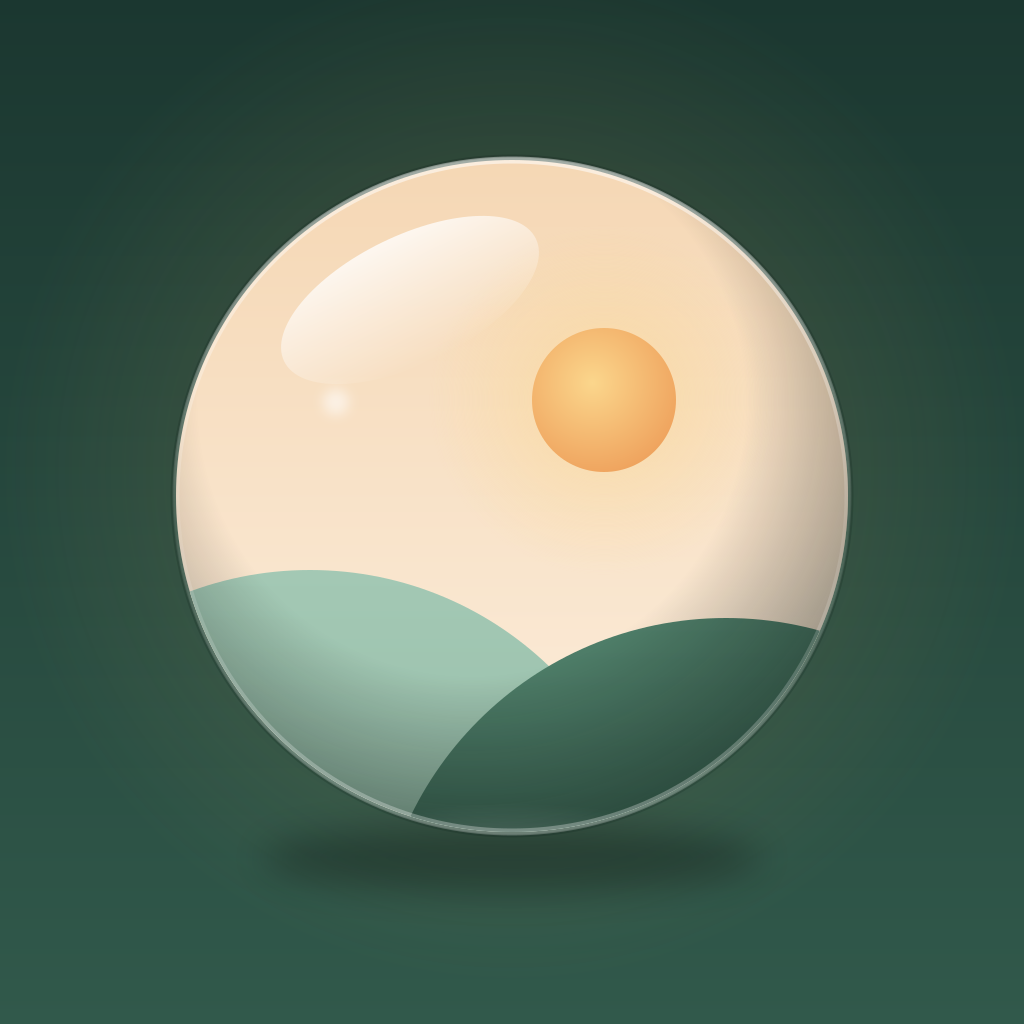 The Our Little World app icon: a small sunrise over hills in a rounded square